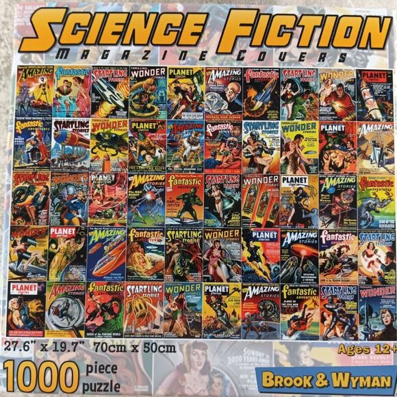 Science Fiction Magazine Covers Collage 1000 Piece Jigsaw Puzzle Brook & Wyman - Picture 1 of 4